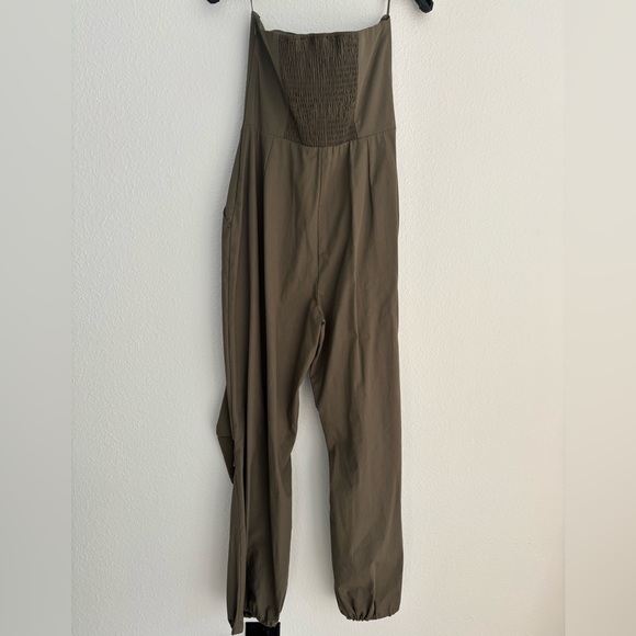 Anthropologie Green Strapless Jumpsuit with Full Length Legs and Relaxed Fit - Picture 10 of 14
